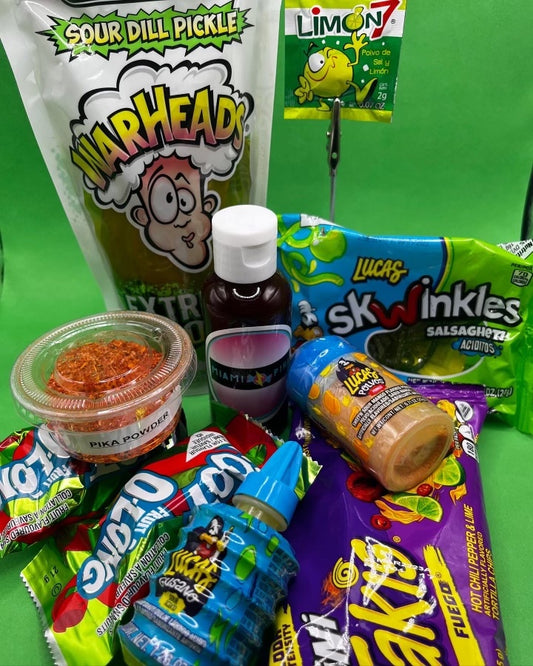 Sour Warheads Pickle Kit - pica pica- chamoy pickle kit- mexican candy- dulces enchilados- lucas- tajin- chamoy rim dip- chamoy candy-tiktok pickle kit- viral tiktok pickle